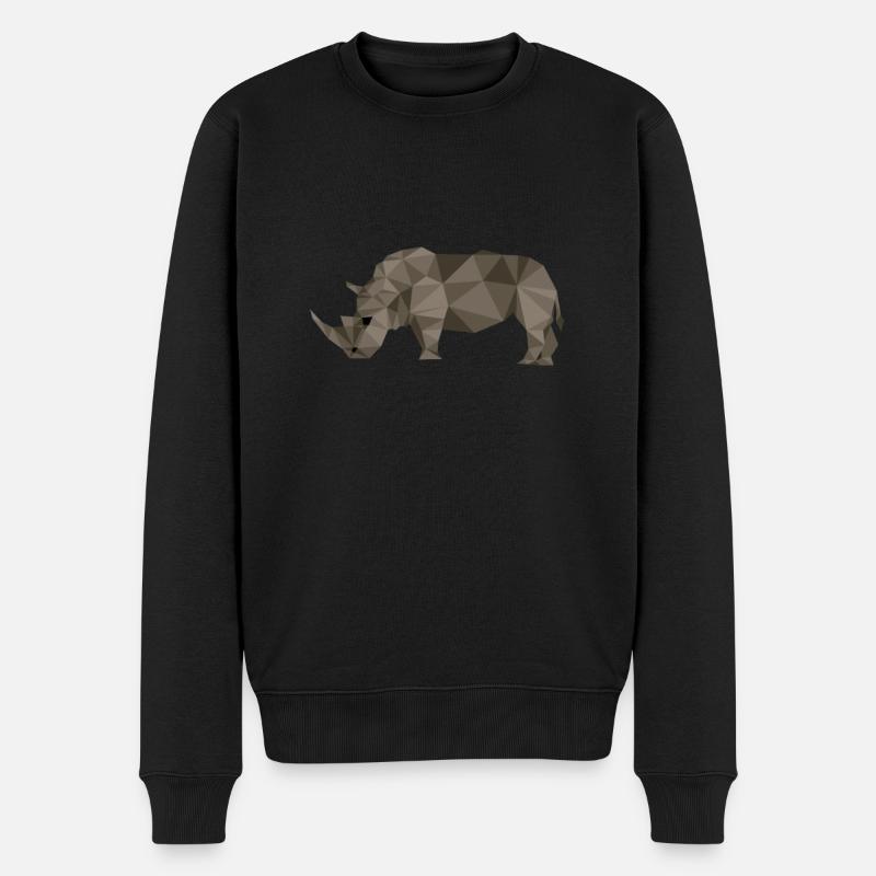 Nashorn Nashörner Afrika Zoo Geschenkidee - Männer Premium Bio Pullover - Schwarz
