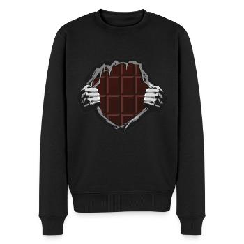 Chocolat dans le cœur - Pull Premium bio Homme - noir - Devant - Nico (187cm)
