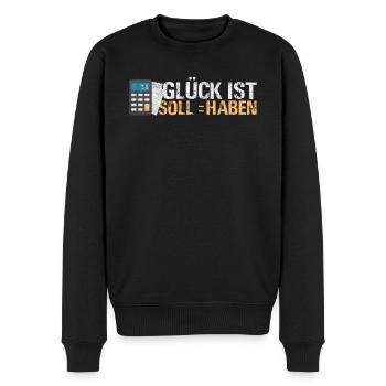 Buchhaltung Glück ist Soll an Haben - Männer Premium Bio Pullover - Schwarz - Vorne - Nico (187cm)
