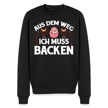 Bäcker - Aus dem Weg ich bin Backen - Männer Premium Bio Pullover - Schwarz - Vorne - Nico (187cm)