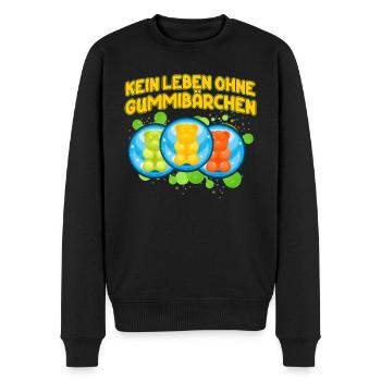Gummibärchen - Männer Premium Bio Pullover - Schwarz - Vorne - Nico (187cm)