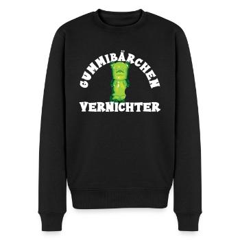 Gummibärchen vernichter - Männer Premium Bio Pullover - Schwarz - Vorne - Nico (187cm)
