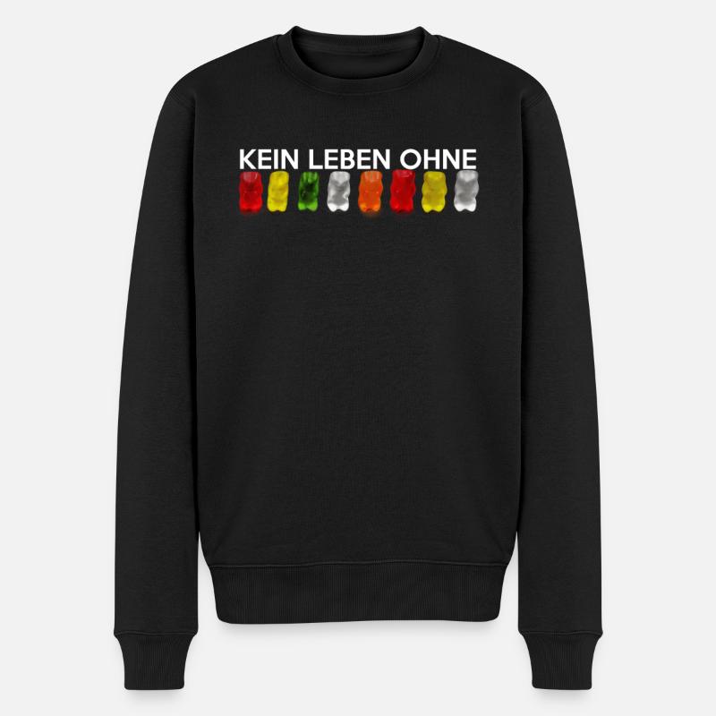 Kein Leben ohne Gummibären - Männer Premium Bio Pullover - Schwarz
