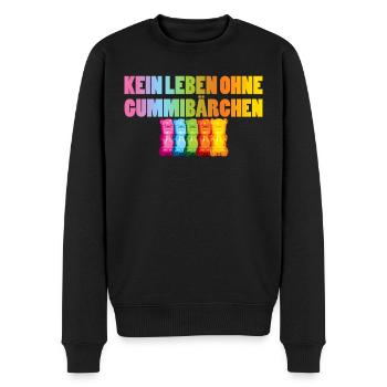 Kein Leben ohne Gummibärchen - Männer Premium Bio Pullover - Schwarz - Vorne - Nico (187cm)