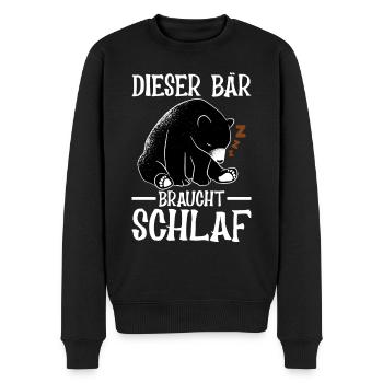 Dieser Bär braucht Schlaf - Männer Premium Bio Pullover - Schwarz - Vorne - Nico (187cm)