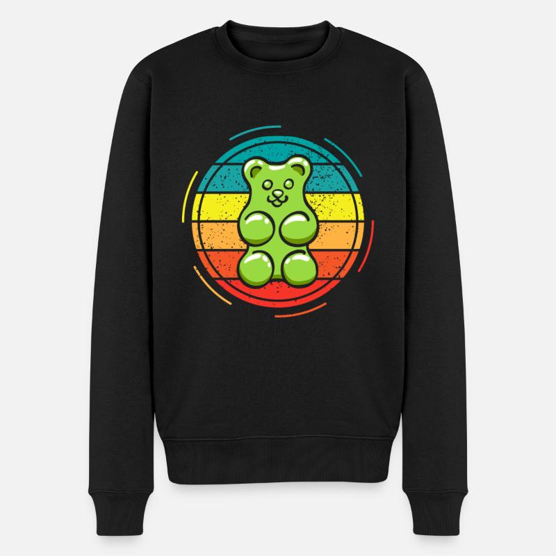 Grünes Gummibärchen - Männer Premium Bio Pullover - Schwarz