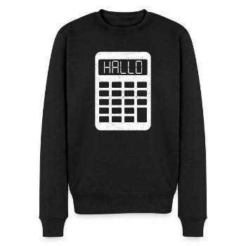 Hello Calculator - Men's Premium Organic Jumper - black - Front - Nico (187cm)
