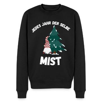 Jedes Jahr der selbe Mist - Weihnachten - Männer Premium Bio Pullover - Schwarz - Vorne - Nico (187cm)