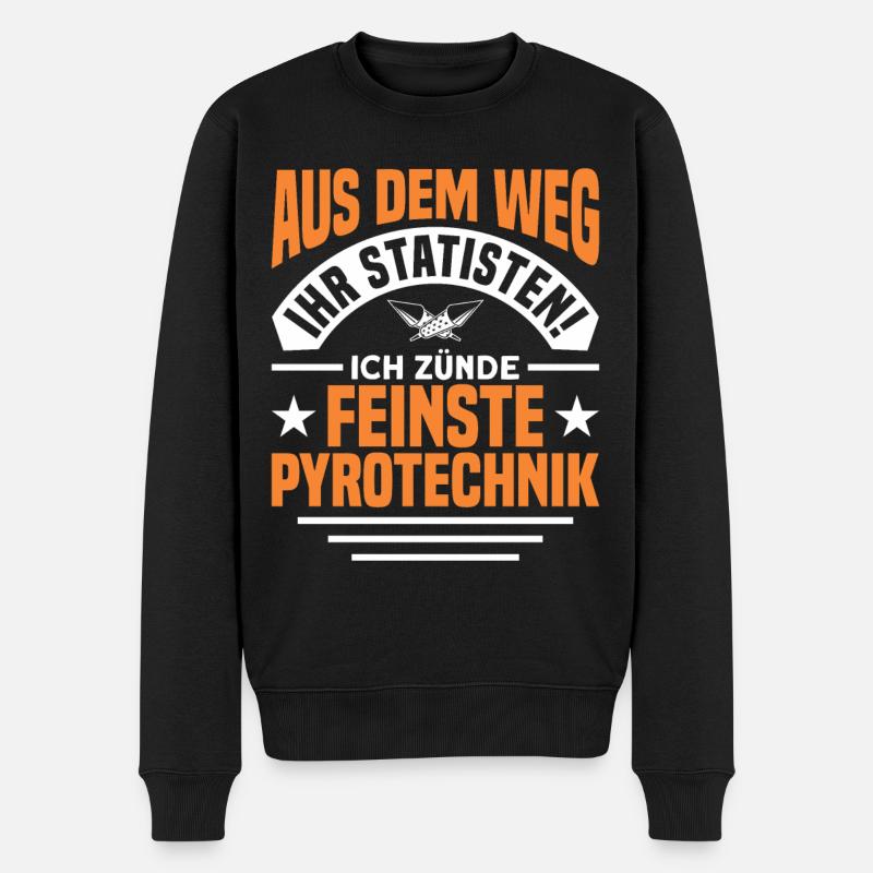 Feuerwerker Silvester Feuerwerk Geschenk - Männer Premium Bio Pullover - Schwarz