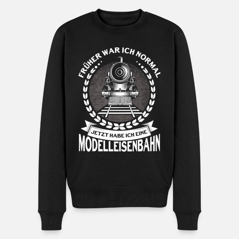 Modellbauer Modellbahn Modelleisenbahn Geschenk - Männer Premium Bio Pullover - Schwarz