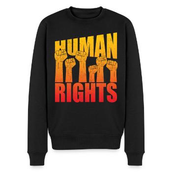 Human Rights - Menschenrechte - Männer Premium Bio Pullover - Schwarz - Vorne - Nico (187cm)