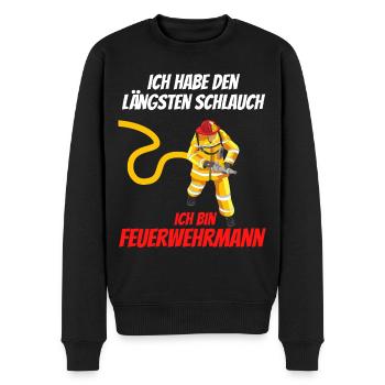 Längster Schlauch der Feuerwehr - Männer Premium Bio Pullover - Schwarz - Vorne - Nico (187cm)