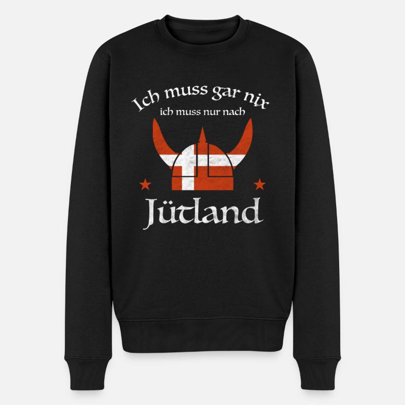 Jütland Kopenhagen Dänemark Dansk Geschenkidee - Männer Premium Bio Pullover - Schwarz
