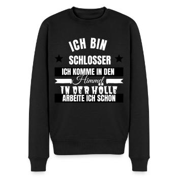 Schlosser - Männer Premium Bio Pullover - Schwarz - Vorne - Nico (187cm)