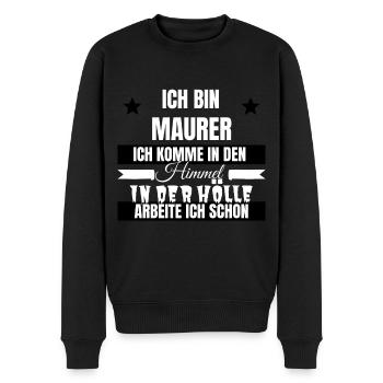 Maurer - Männer Premium Bio Pullover - Schwarz - Vorne - Nico (187cm)
