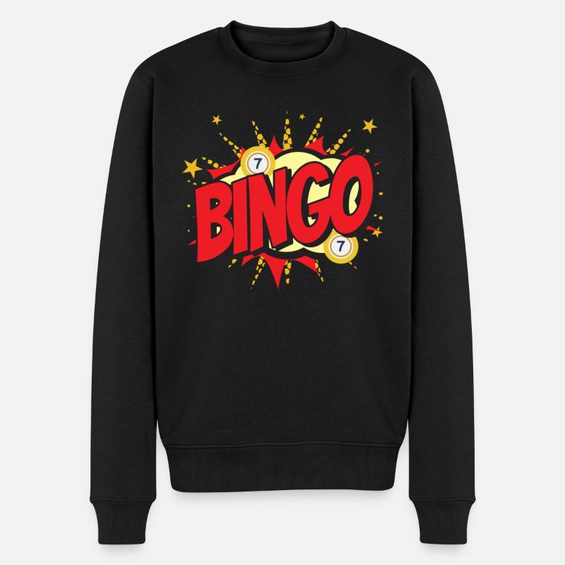 Bingo Kartenspiel Bingoabend Spieler - Männer Premium Bio Pullover - Schwarz