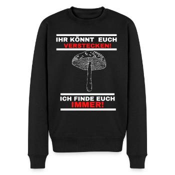 Pilzjäger Pilzsaison Pilzsucher Pilze - Männer Premium Bio Pullover - Schwarz - Vorne - Nico (187cm)