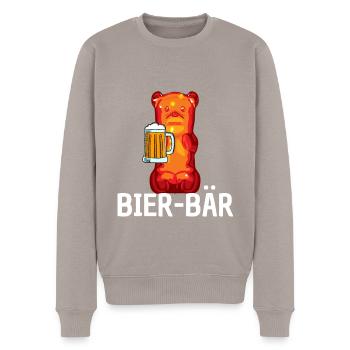 Biertrinker Gummibärchen Gummibären - Männer Premium Bio Pullover - Taupe - Vorne - Nico (187cm)