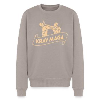 Krav Maga selbstverteidigung - Männer Premium Bio Pullover - Taupe - Vorne - Nico (187cm)