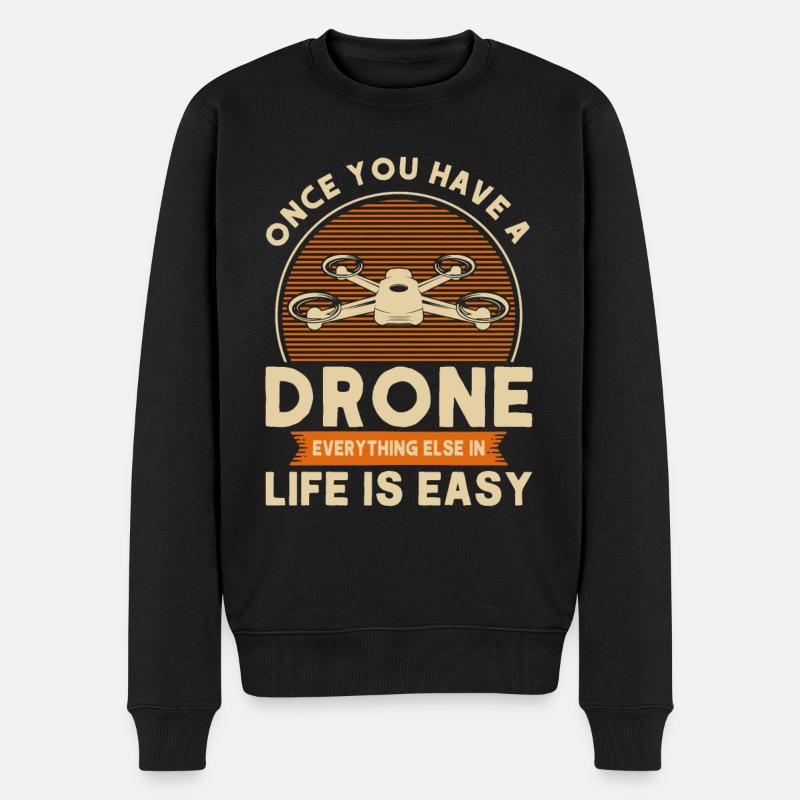 Drone Quadcopter Drone Pilot Cadeau - Pull Premium bio Homme - noir