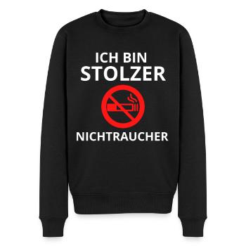 Nichtraucher Spruch Nicht Rauchen - Männer Premium Bio Pullover - Schwarz - Vorne - Nico (187cm)