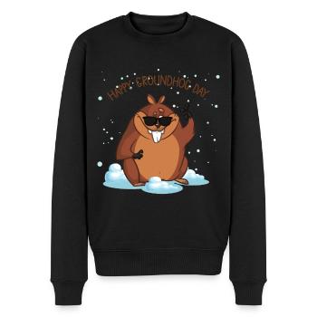 Happy Groundhog Day Murmeltiertag Feiertag - Männer Premium Bio Pullover - Schwarz - Vorne - Nico (187cm)