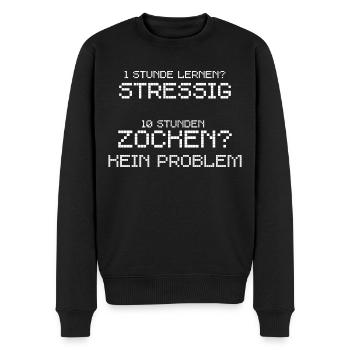 Gamer Gaming Zocker Lustiger Zocker Spruch - Männer Premium Bio Pullover - Schwarz - Vorne - Nico (187cm)