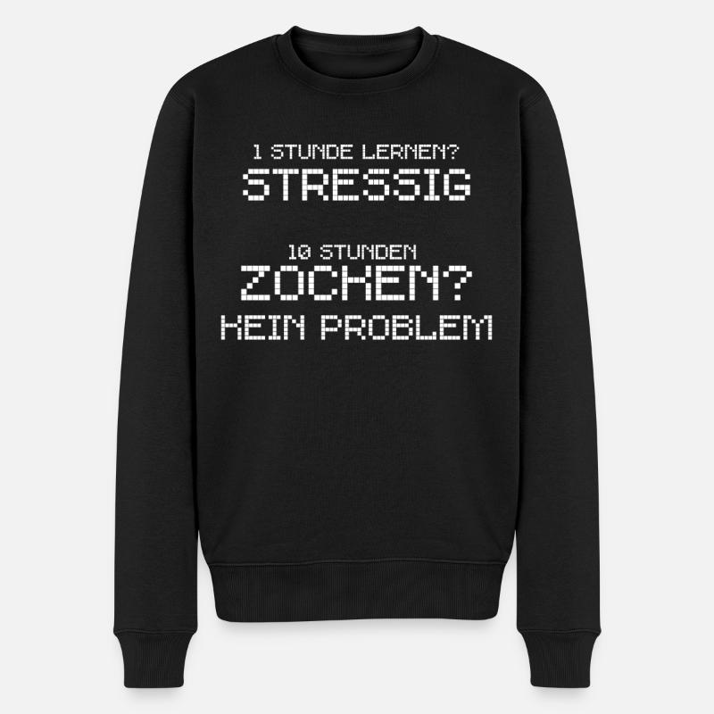 Gamer Gaming Zocker Lustiger Zocker Spruch - Männer Premium Bio Pullover - Schwarz