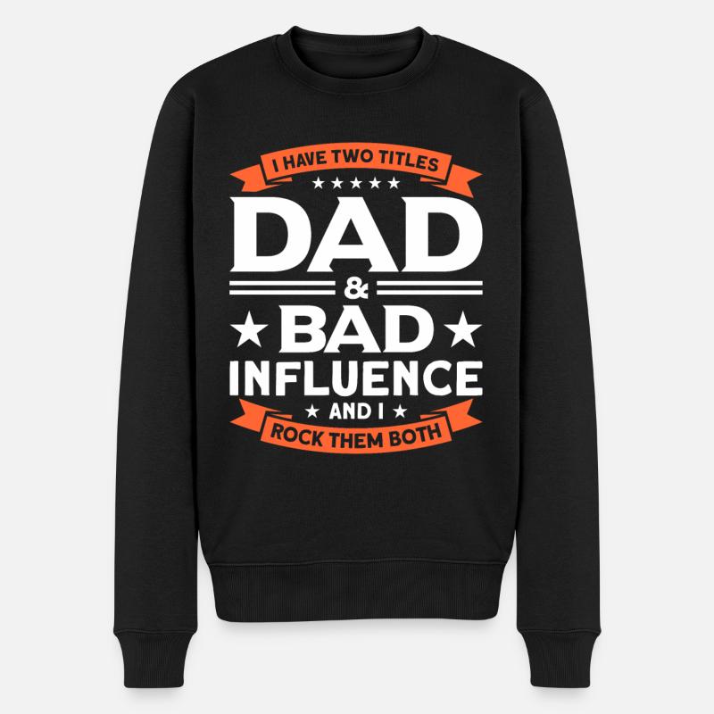 Papa Papa Père Cadeau - Pull Premium bio Homme - noir
