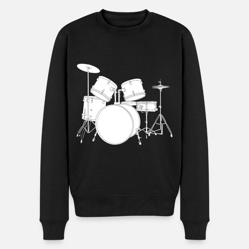 Conception de batteur de joueur de batterie de batteur - Pull Premium bio Homme - noir