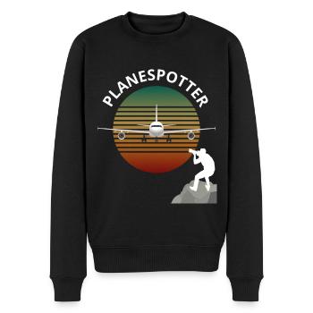 Planespotter Flugzeuge beobachten Geschenk - Männer Premium Bio Pullover - Schwarz - Vorne - Nico (187cm)
