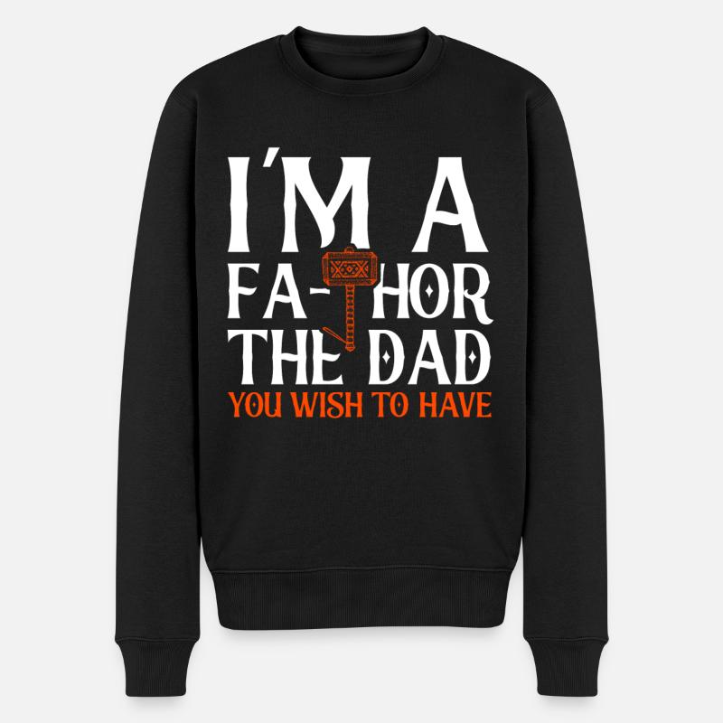 Fa-Thor Père Papa Papa - Pull Premium bio Homme - noir