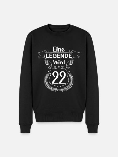 Eine Legende wird 22 - Männer Premium Bio Pullover - Schwarz