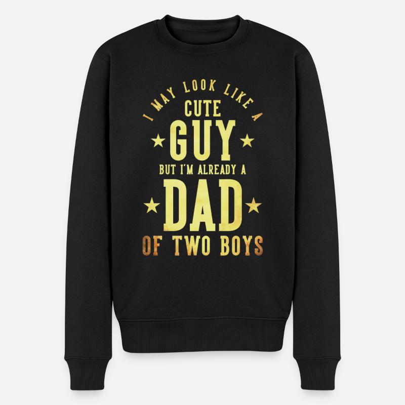 Mignon Père Papa Deux Garçons - Pull Premium bio Homme - noir