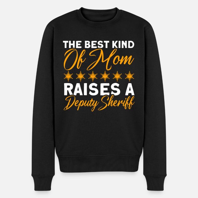 Mama Hilfssheriff Mama Mutter - Männer Premium Bio Pullover - Schwarz