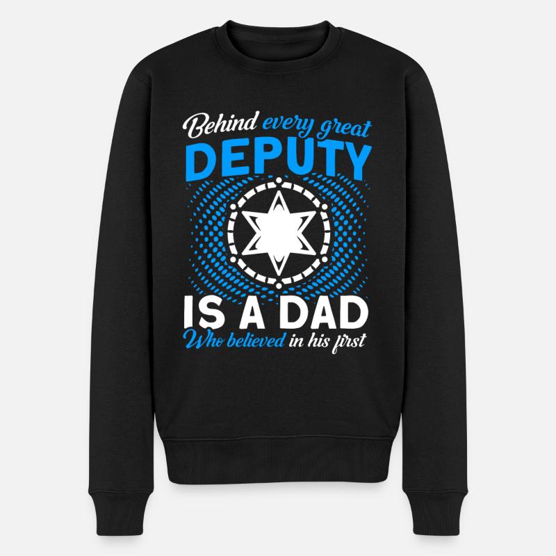 Papa Shérif adjoint Papa Père - Pull Premium bio Homme - noir