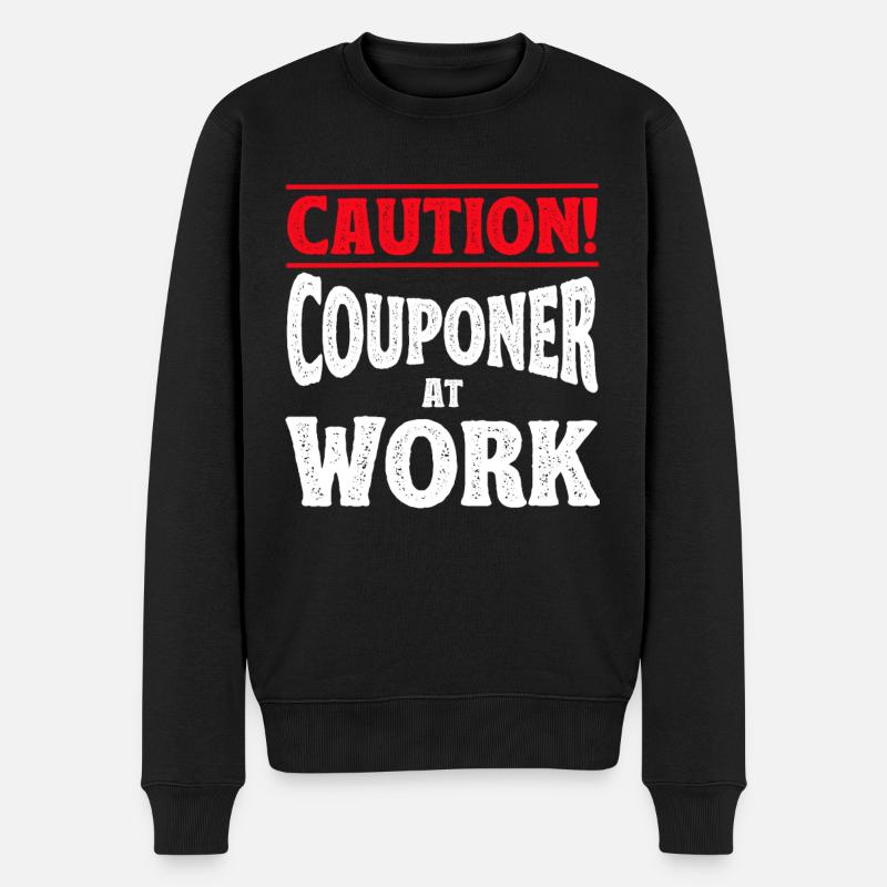 Gutschein Shopper Rabatt Couponer Rabattverkauf - Männer Premium Bio Pullover - Schwarz