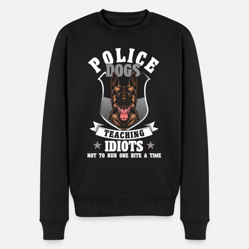 Deutscher Schäferhund Polizeihund Polizei Hund - Männer Premium Bio Pullover - Schwarz