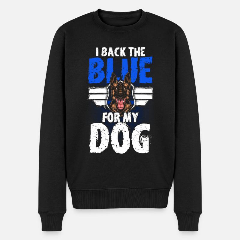 Deutscher Schäferhund Polizeihund Polizei Hund - Männer Premium Bio Pullover - Schwarz