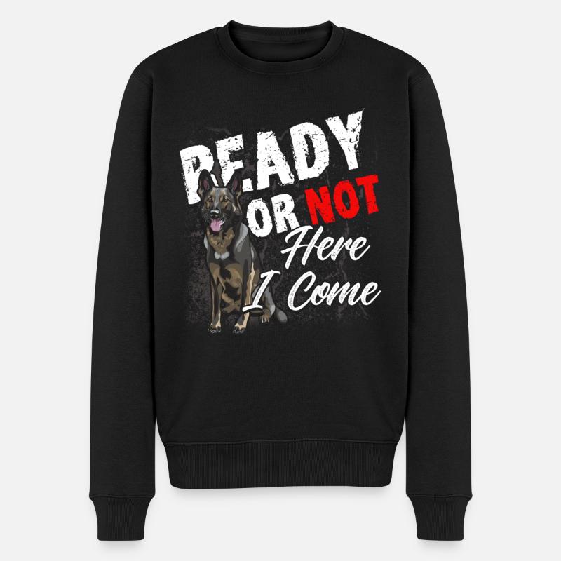 Deutscher Schäferhund Polizeihund Polizei Hund - Männer Premium Bio Pullover - Schwarz