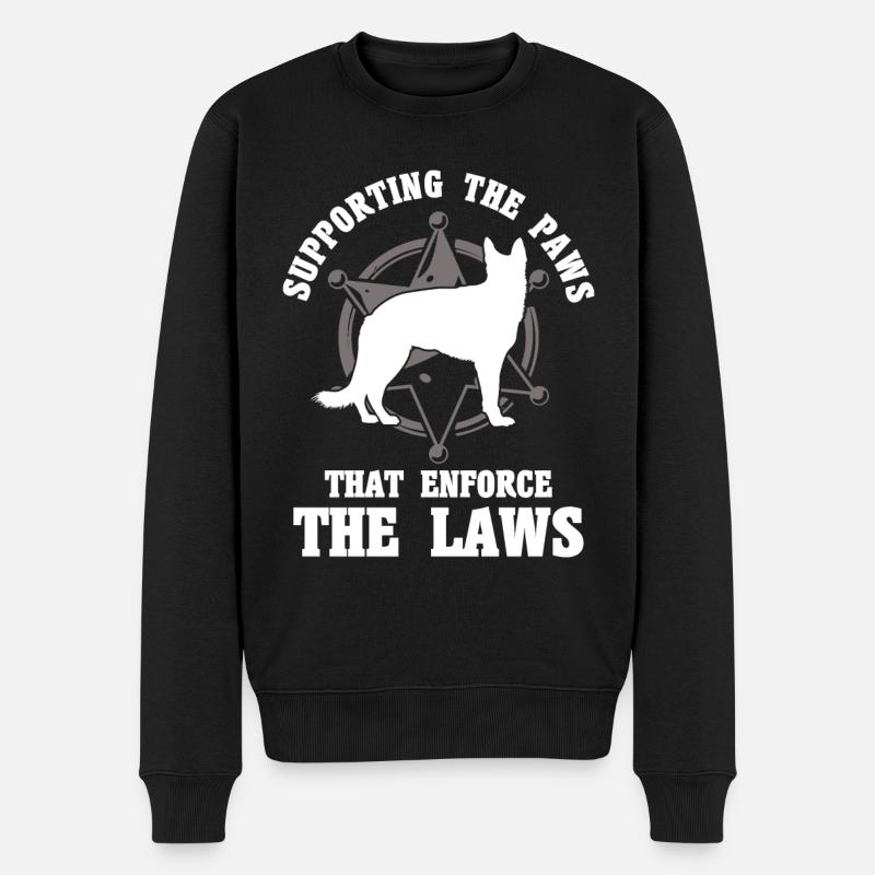 Deutscher Schäferhund Polizeihund Polizei Hund - Männer Premium Bio Pullover - Schwarz