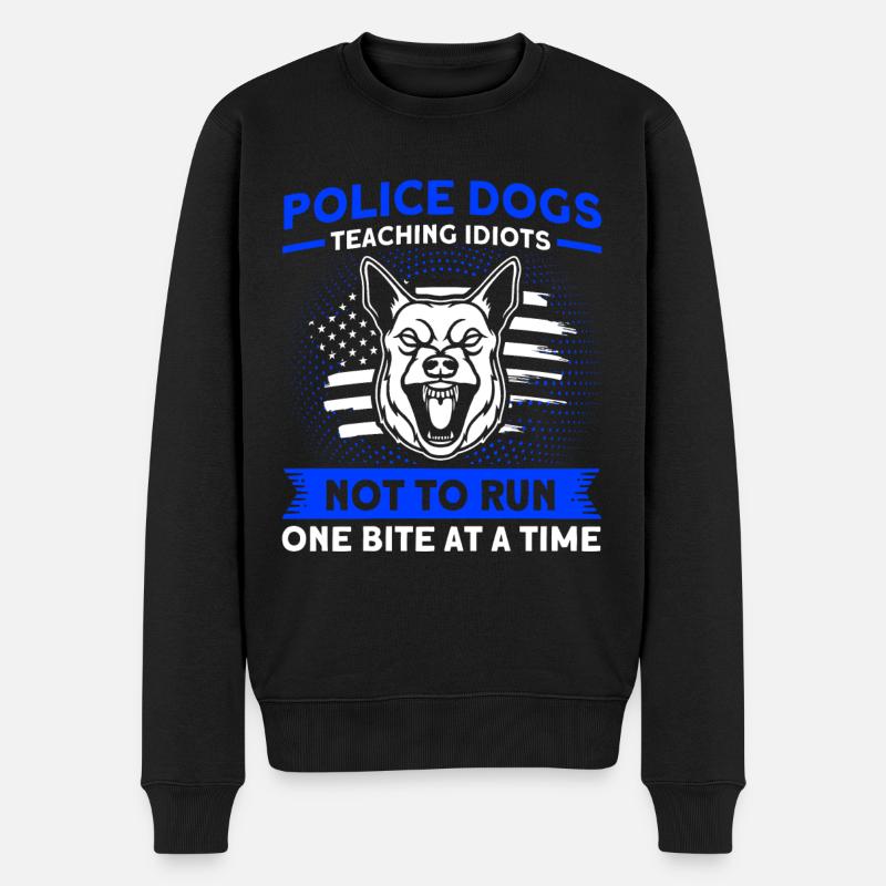 Deutscher Schäferhund Polizeihund Polizei Hund - Männer Premium Bio Pullover - Schwarz