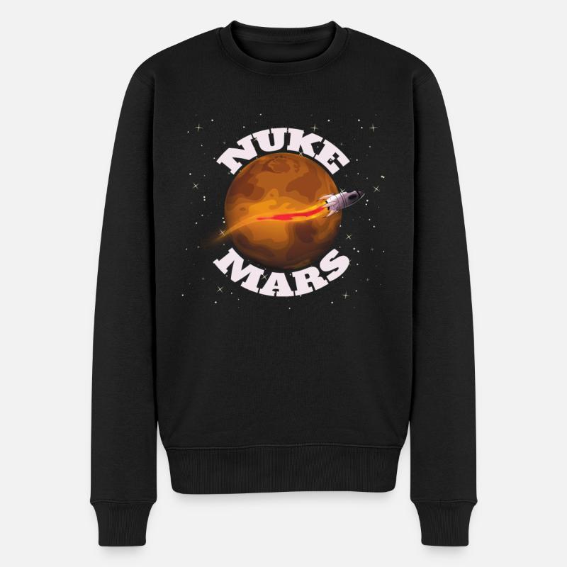 Astronaut Mars Weltraum Raumfahrt - Männer Premium Bio Pullover - Schwarz