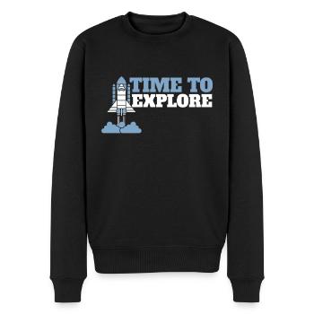 Astronaut Time to Explore Space Universe - Men's Premium Organic Jumper - black - Front - Nico (187cm)