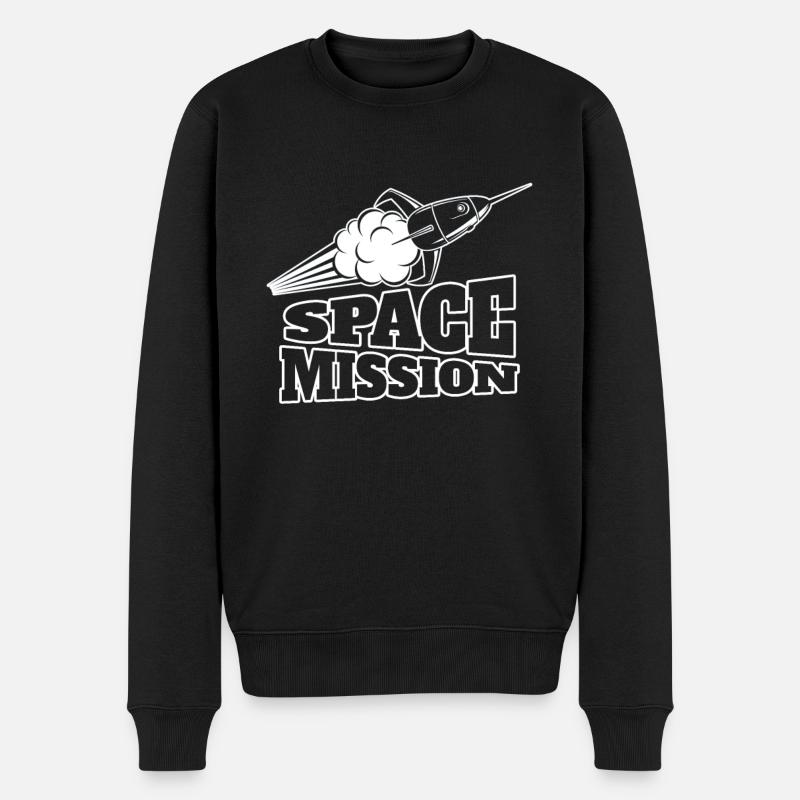 Astronaut Space Mission Rakete - Männer Premium Bio Pullover - Schwarz