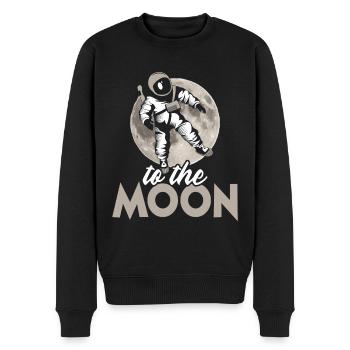 Astronaut to the Moon - Men's Premium Organic Jumper - black - Front - Nico (187cm)