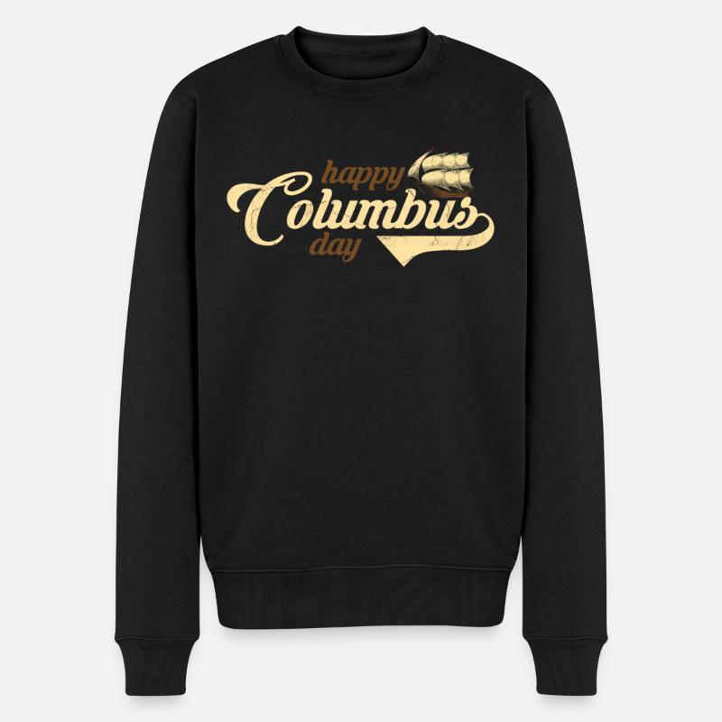 Columbus Day - Männer Premium Bio Pullover - Schwarz