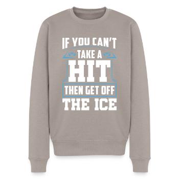 Wenn Sie Für Hockeyspieler Und Fans Keinen Treffer - Männer Premium Bio Pullover - Taupe - Vorne - Nico (187cm)