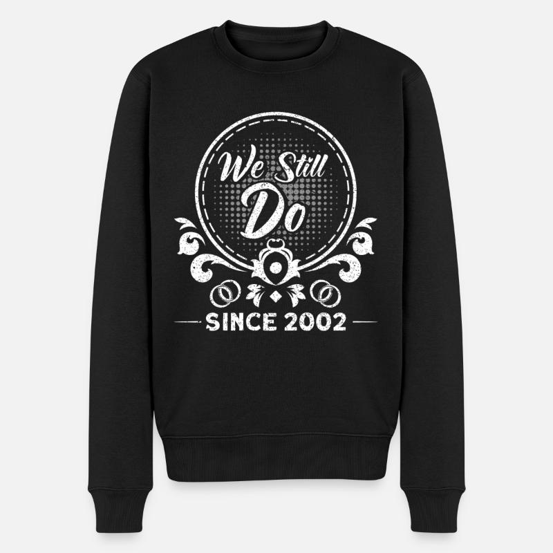 20. Hochzeitstag Paardesign 20 Jahre Ehe - Männer Premium Bio Pullover - Schwarz