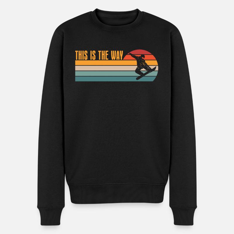 So Geht Retro-snowboarder Für Snowboarder - Männer Premium Bio Pullover - Schwarz